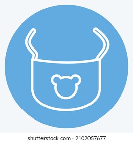 Icon Baby Bib - Blue Eyes Style - Simple illustration,Design template vector, Good for prints, posters, advertisements, announcements, info graphics, etc.