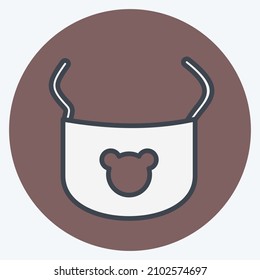 Icon Baby Bib - Color Mate Style - Simple illustration,Design template vector, Good for prints, posters, advertisements, announcements, info graphics, etc.
