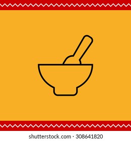 Icon of baby bowl with spoon