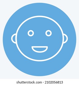 Icon Baby Boy - Blue Eyes Style - Simple illustration,Design template vector, Good for prints, posters, advertisements, announcements, info graphics, etc.