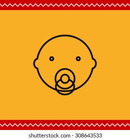 Icon of baby boy with pacifier
