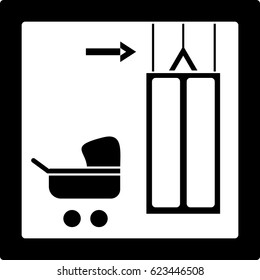 Icon. Baby carriage. Elevator.