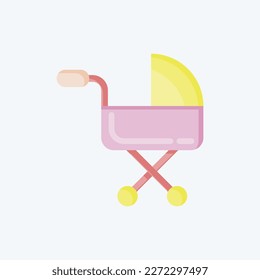 Icon Baby Carriage. related to Family symbol. Flat Style. simple design editable. simple illustration