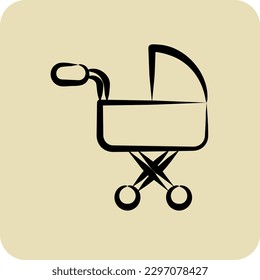 Icon Baby Carriage. related to Family symbol. glyph style. simple design editable. simple illustration