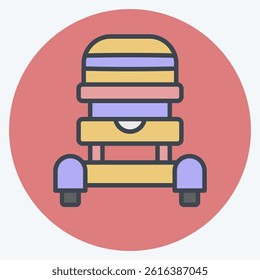 Icon Baby Carriage. related to Vehicle symbol. color mate style. editable