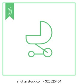 Icon of baby carriage silhouette