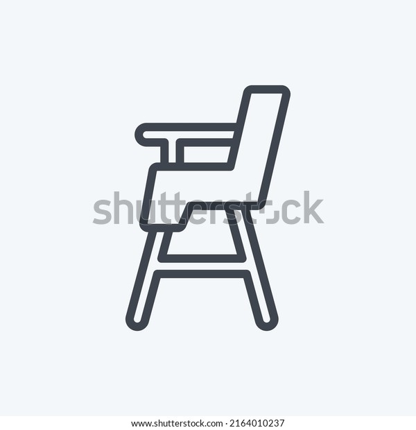 Icon Baby Chair. suitable for Baby symbol.\
line style. simple design editable. design template vector. simple\
symbol illustration