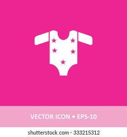Icon of Baby Cloth Icon-Onesie on Magenta Color Background. Eps-10.