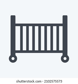 Icon Baby Cot - Glyph Style - Simple illustration,Design template vector, Good for prints, posters, advertisements, announcements, info graphics, etc.