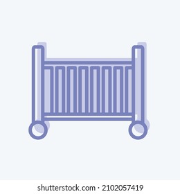 Icon Baby Cot - Two Tone Style - Simple illustration,Design template vector, Good for prints, posters, advertisements, announcements, info graphics, etc.