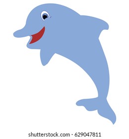 icon baby Dolphin with a smile on white background. vector illustration