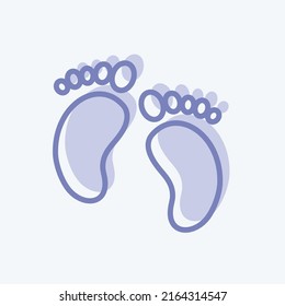 Icon Baby Feet. suitable for Baby symbol. two tone style. simple design editable. design template vector. simple symbol illustration