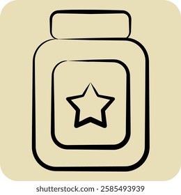 Icon Baby Food. related to Kindergarten symbol. hand drawn style. design editable