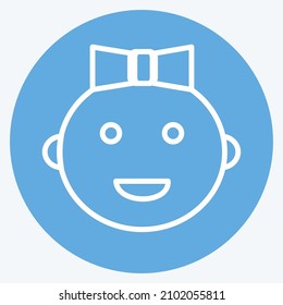Icon Baby Girl - Blue Eyes Style - Simple illustration,Design template vector, Good for prints, posters, advertisements, announcements, info graphics, etc.