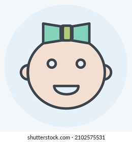 Icon Baby Girl - Color Mate Style - Simple illustration,Design template vector, Good for prints, posters, advertisements, announcements, info graphics, etc.