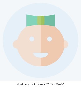 Icon Baby Girl - Flat Style - Simple illustration,Design template vector, Good for prints, posters, advertisements, announcements, info graphics, etc.