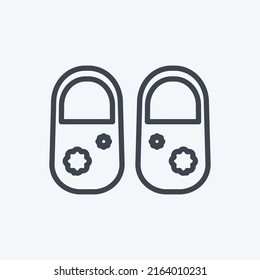 Icon Baby Girl's Shoes. suitable for Baby symbol. line style. simple design editable. design template vector. simple symbol illustration