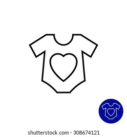 Icon of baby onesie with heart print