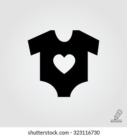 Icon of baby onesie with heart print