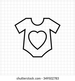 Icon of baby onesie with heart print