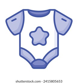 Icon of baby romper in modern style, baby dress vector design