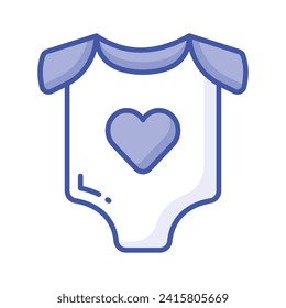 Icon of baby romper in modern style, baby dress vector design