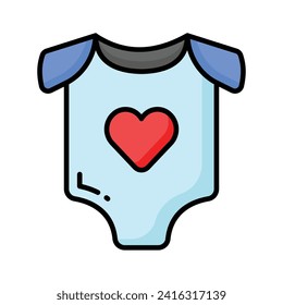 Icon of baby romper in modern style, baby dress vector design