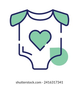 Icon of baby romper in modern style, baby dress vector design