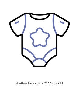 Icon of baby romper in modern style, baby dress vector design