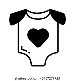 Icon of baby romper in modern style, baby dress vector design