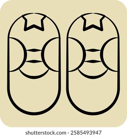 Icon Baby Shoe. related to Kindergarten symbol. hand drawn style. design editable