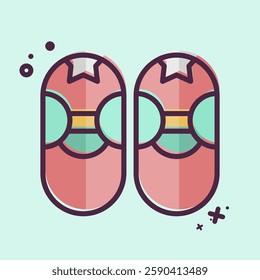 Icon Baby Shoe. related to Kindergarten symbol. MBE style. design editable
