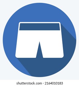 Icon Baby Shorts. suitable for Baby symbol. long shadow style. simple design editable. design template vector. simple symbol illustration