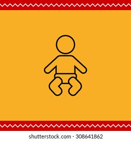 Icon of baby silhouette wearing diaper