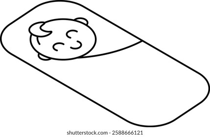 
icon of baby sleeping in cloth