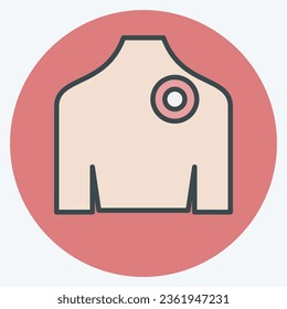 Icon Back Pain 1. related to Body Ache symbol. color mate style. simple design editable. simple illustration