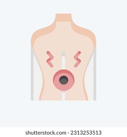 Icon Back Pain. related to Body Ache symbol. flat style. simple design editable. simple illustration