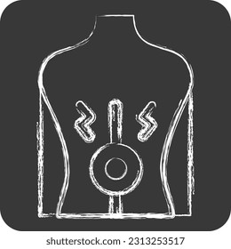 Icon Back Pain. related to Body Ache symbol. chalk Style. simple design editable. simple illustration