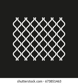 Icon, Background, Lattice, Metal Fence  Fence White On Black . Vector Illustration For Web Design