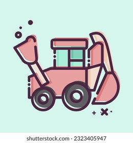 Icon Backhoe. related to Construction Vehicles symbol. MBE style. simple design editable. simple illustration