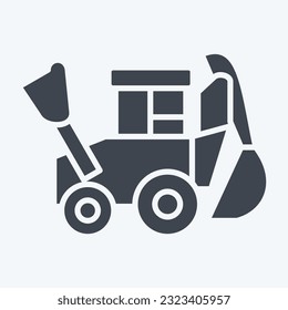 Icono Backhoe. relacionado con el símbolo Vehículos de construcción. estilo glifo. diseño simple editable. ilustración simple