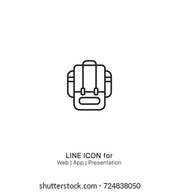 Icon backpack bag graphic design single icon vector