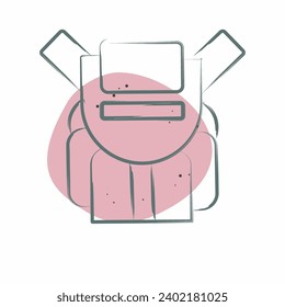 Icon Backpack. related to Backpacker symbol. Color Spot Style. simple design editable. simple illustration