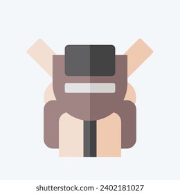 Icon Backpack. related to Backpacker symbol. flat style. simple design editable. simple illustration
