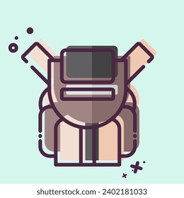 Icon Backpack. related to Backpacker symbol. MBE style. simple design editable. simple illustration