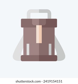 Icon Backpack. related to Hipster symbol. flat style. simple design editable. simple illustration