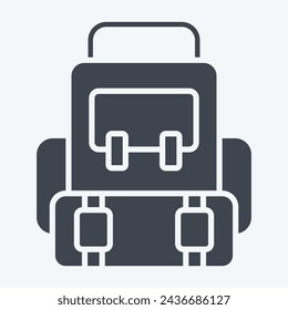 Icon Backpack. related to Leisure and Travel symbol. glyph style. simple design illustration.