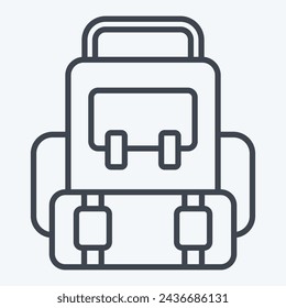 Icon Backpack. related to Leisure and Travel symbol. line style. simple design illustration.