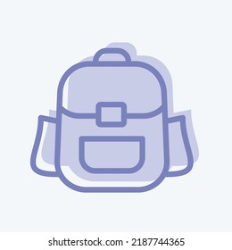 Mochila de iconos. adecuado para el símbolo educativo. estilo de dos tonos. diseño simple editable. vector de plantilla de diseño. ilustración simple
