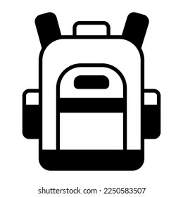 An icon of backpack in trendy style, traveling bag